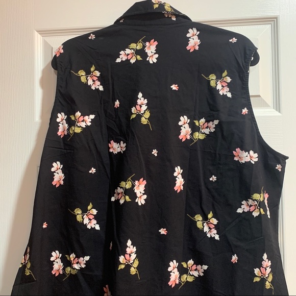 LuLaRoe Roxanne Snap Tank Sleeveless Black Floral 3XL NWT - Picture 5 of 9